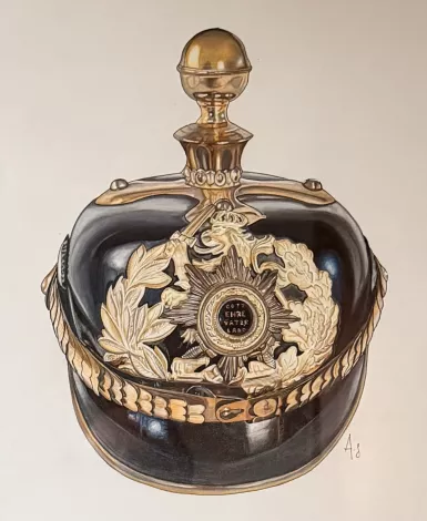 Limited Edition Print for the Hessen 25th Artillery Officer Pickelhaube Visuel