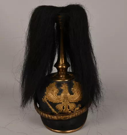 Prussian Train Officers Pickelhaube with Haarbush Visuel