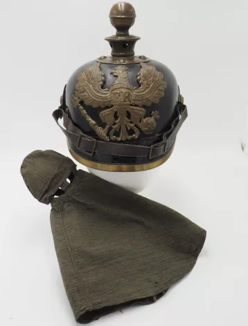 Prussian Artillery Enlisted Pickelhaube with Field Cover Visuel