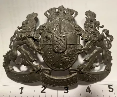 Bavarian Chevau-Leger Enlisted Model 1916 Helmet Plate - Rare Visuel